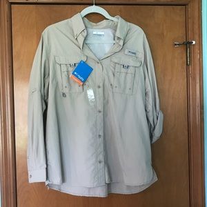 Columbia Tan Women's PFG Fishing Shirt